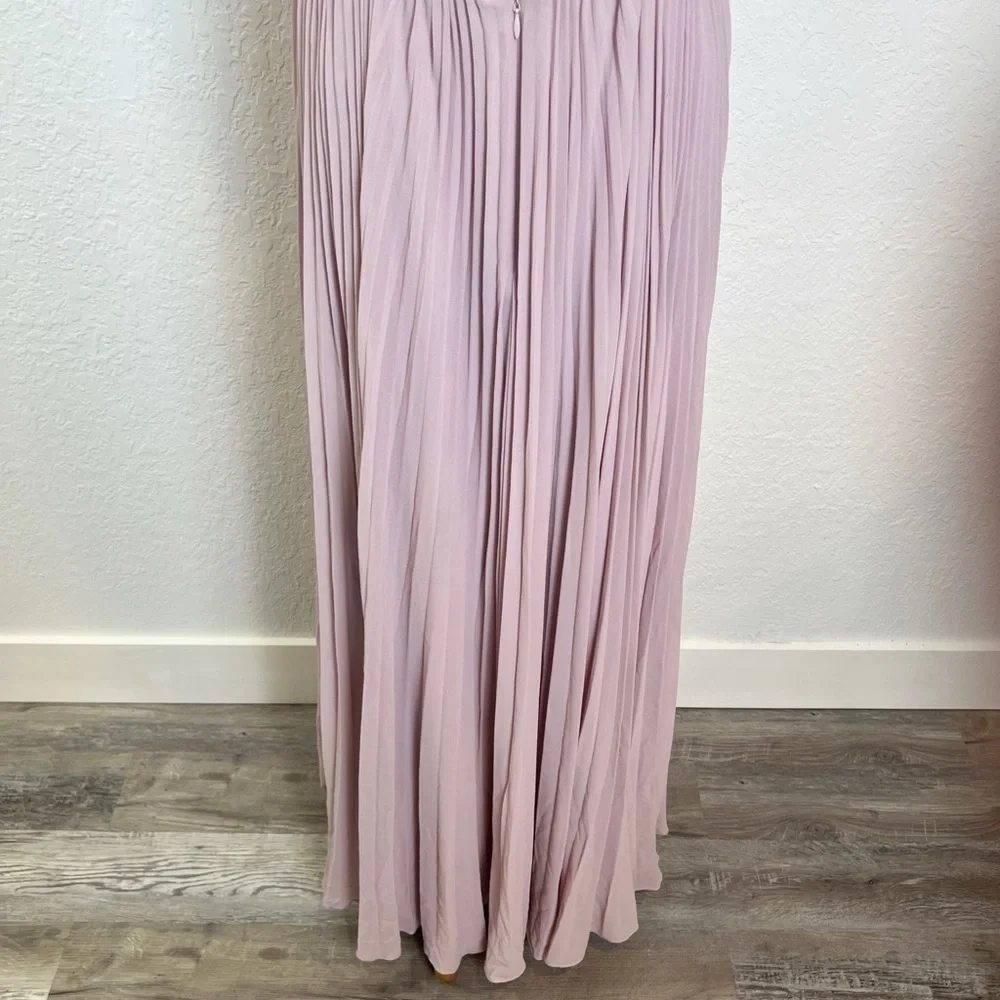 Fame & Partners Strappy Back Pleated Chiffon Evening Dress - Picture 4 of 6